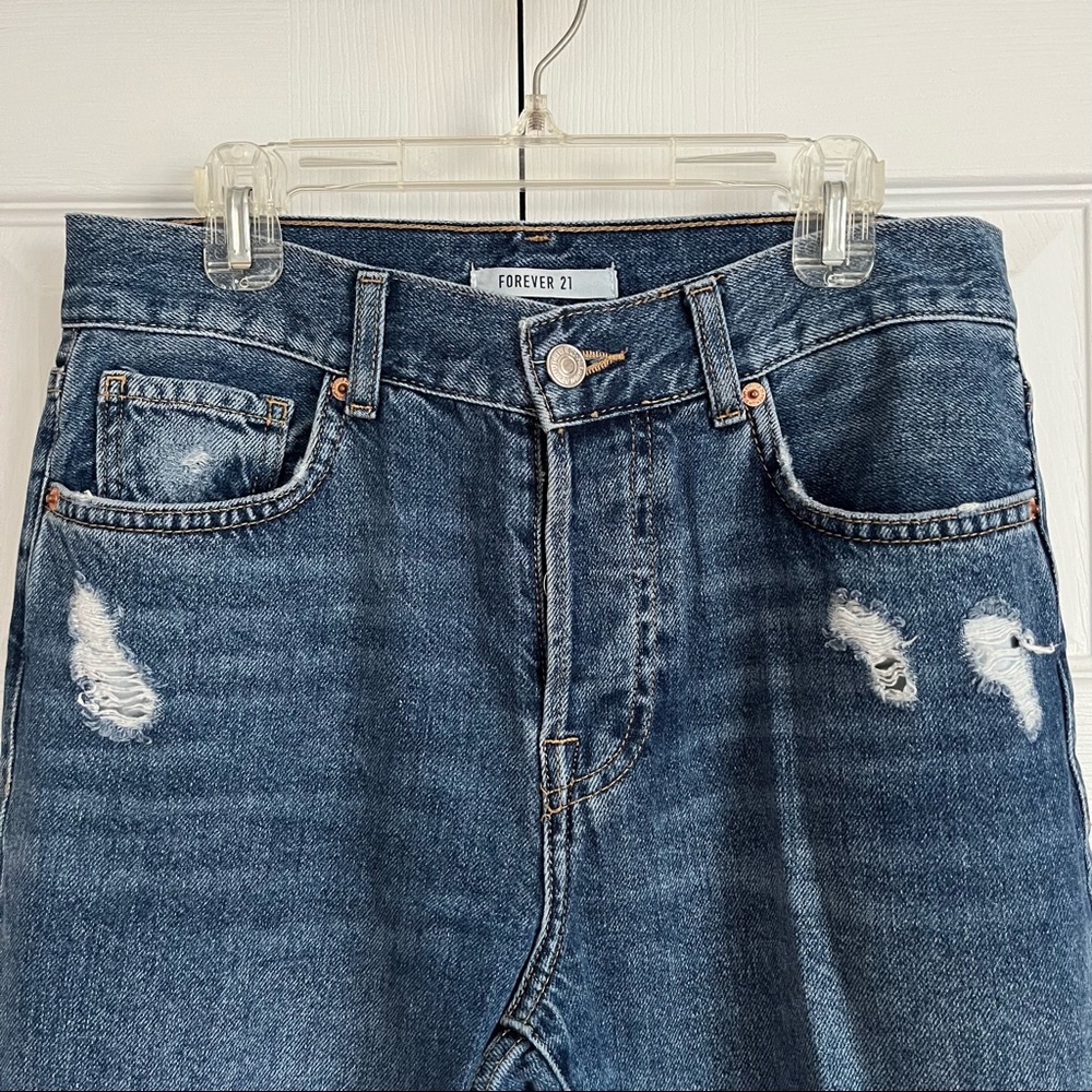 High Rise Ripped Straight-Leg Jeans - Picture 2 of 4